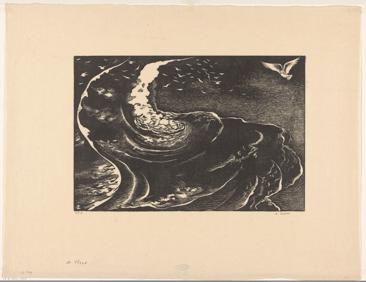 De vloed door Bernard Essers (signed by artist)