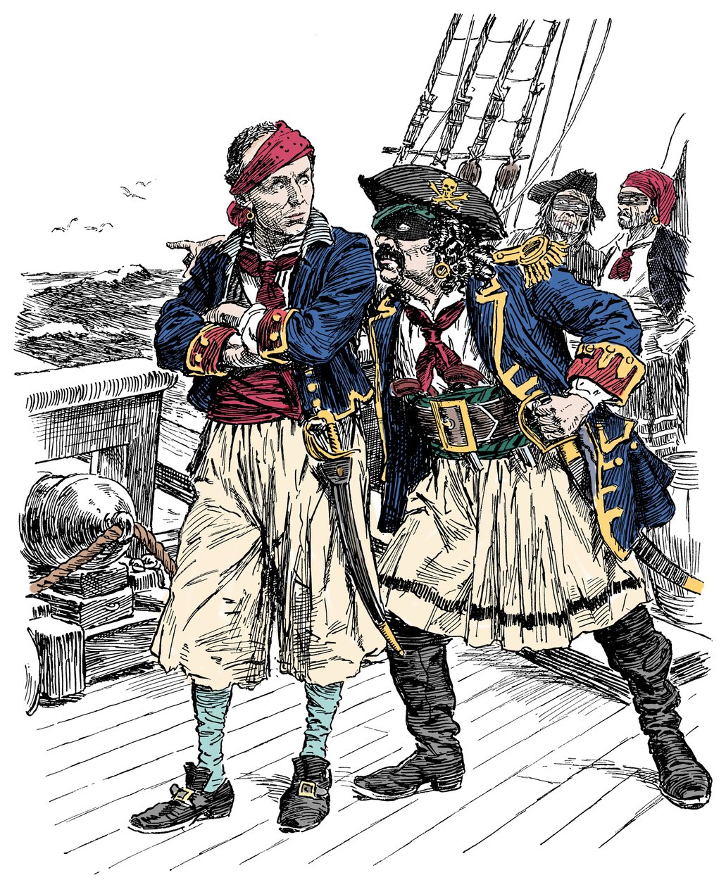 Twee Piraten Bedreigen Illustratie door Bernard Partridge (1861-1945) uit 