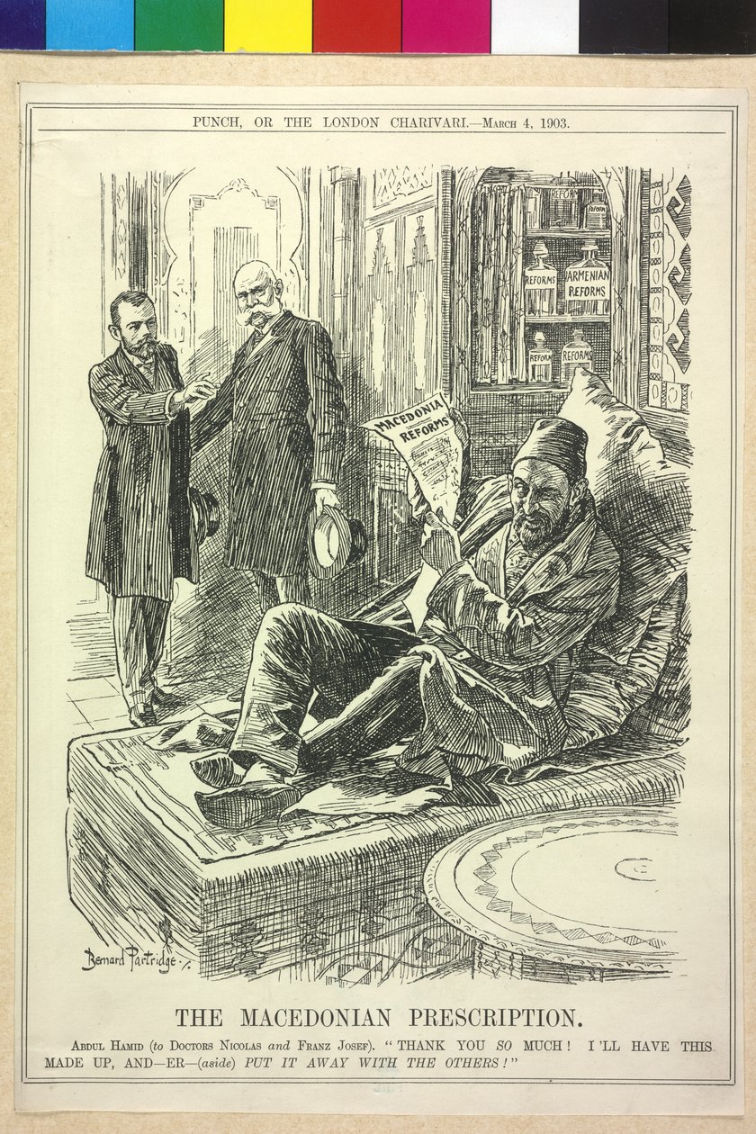 Keizer van Oostenrijk en Nikolaus II karikatuur van Franz Joseph I door Bernard Partridge