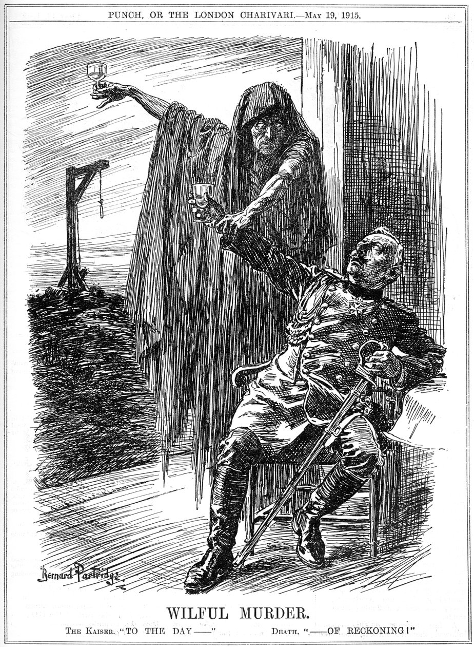 Punch cartoon over het zinken van de Lusitania, 1915 door Bernard Partridge