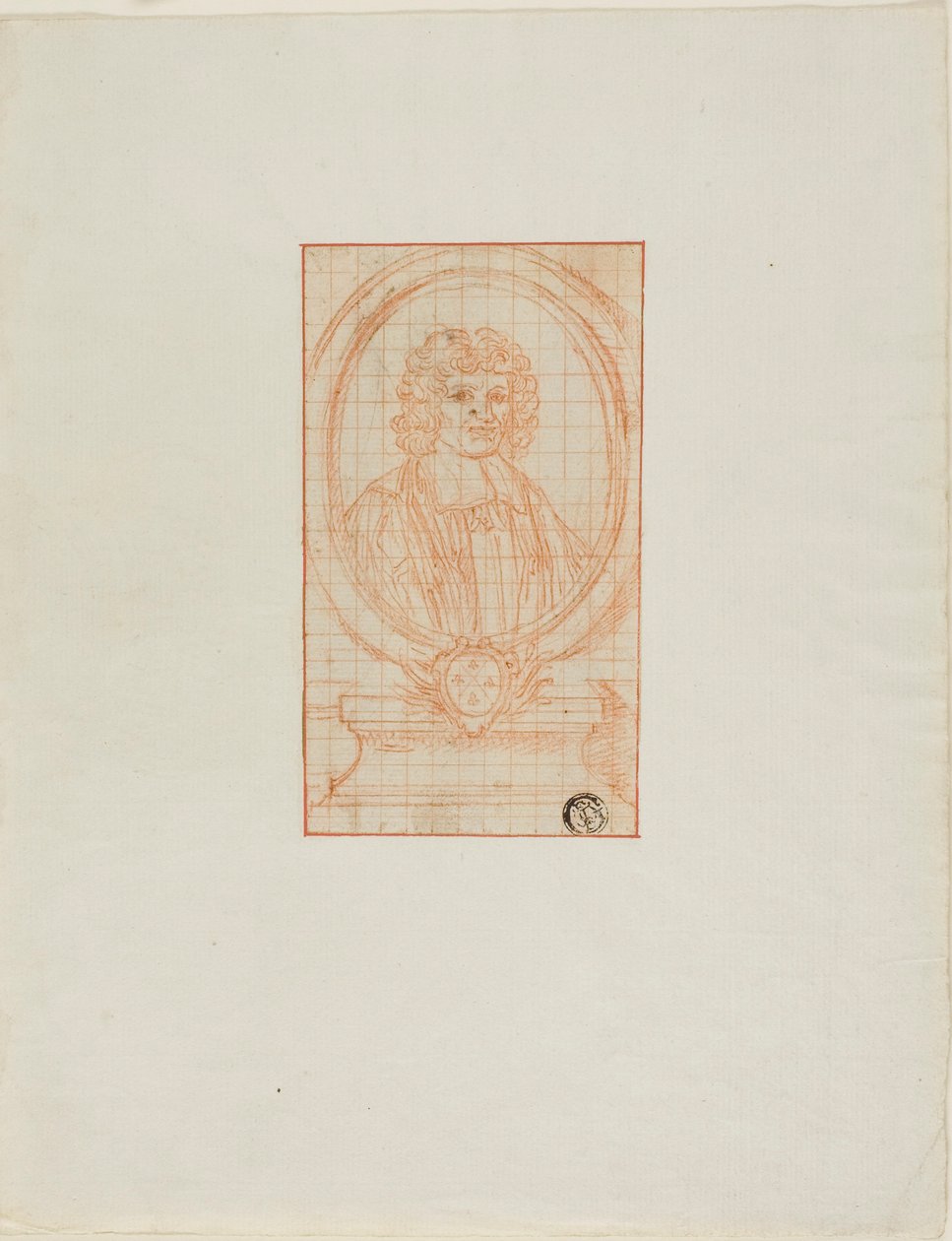 Medaillon Portret van een geestelijke door Bernard Picart
