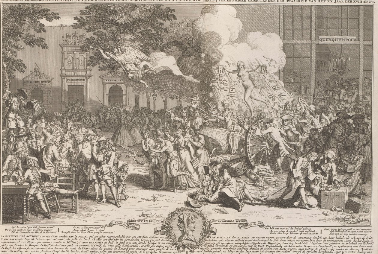 Monument ter herinnering aan de dwaasheid van het jaar 1720 door Bernard Picart