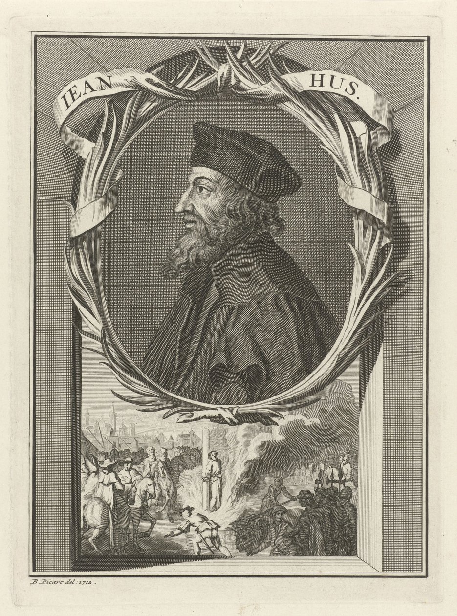 Portret van John Hus door Bernard Picart