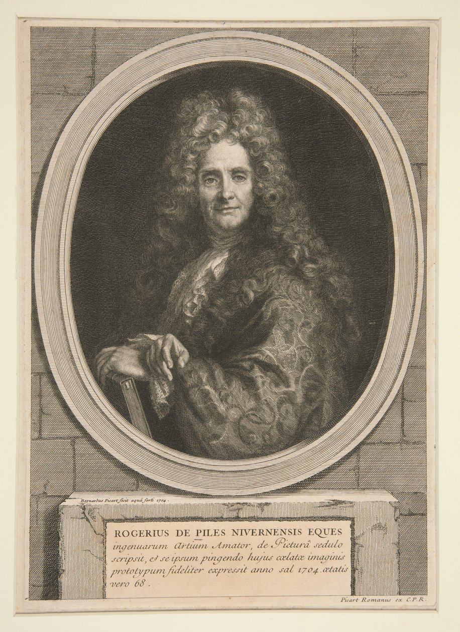 Portret van Roger de Piles door Bernard Picart
