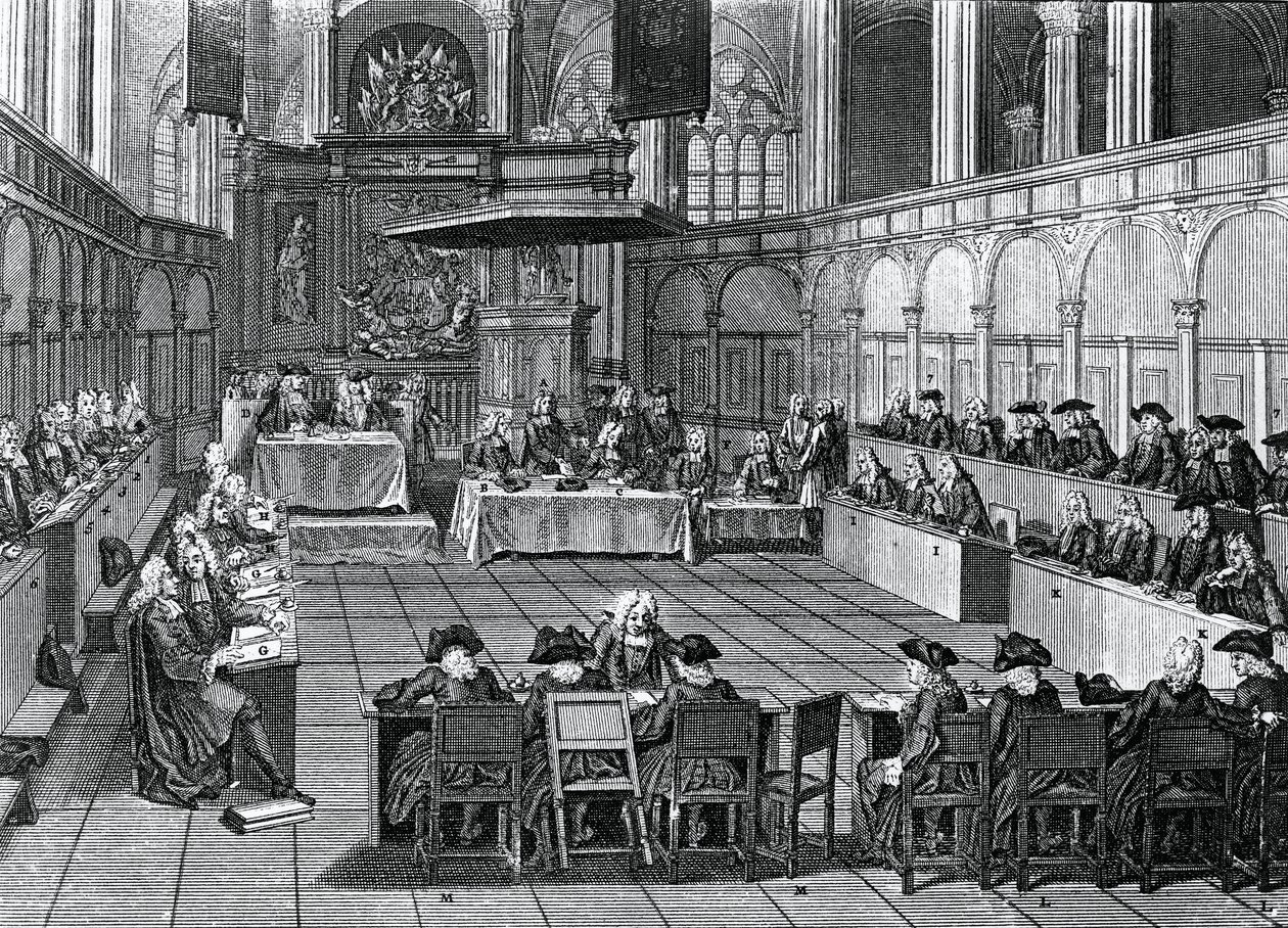 Protestantse Synode gehouden in 1730 in de Nieuwe Kerk in Amsterdam, Nederland, gravure door Bernard Picart (1673-1733) door Bernard Picart