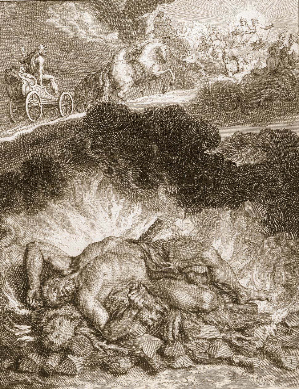 De dood van Hercules, 1731 door Bernard Picart