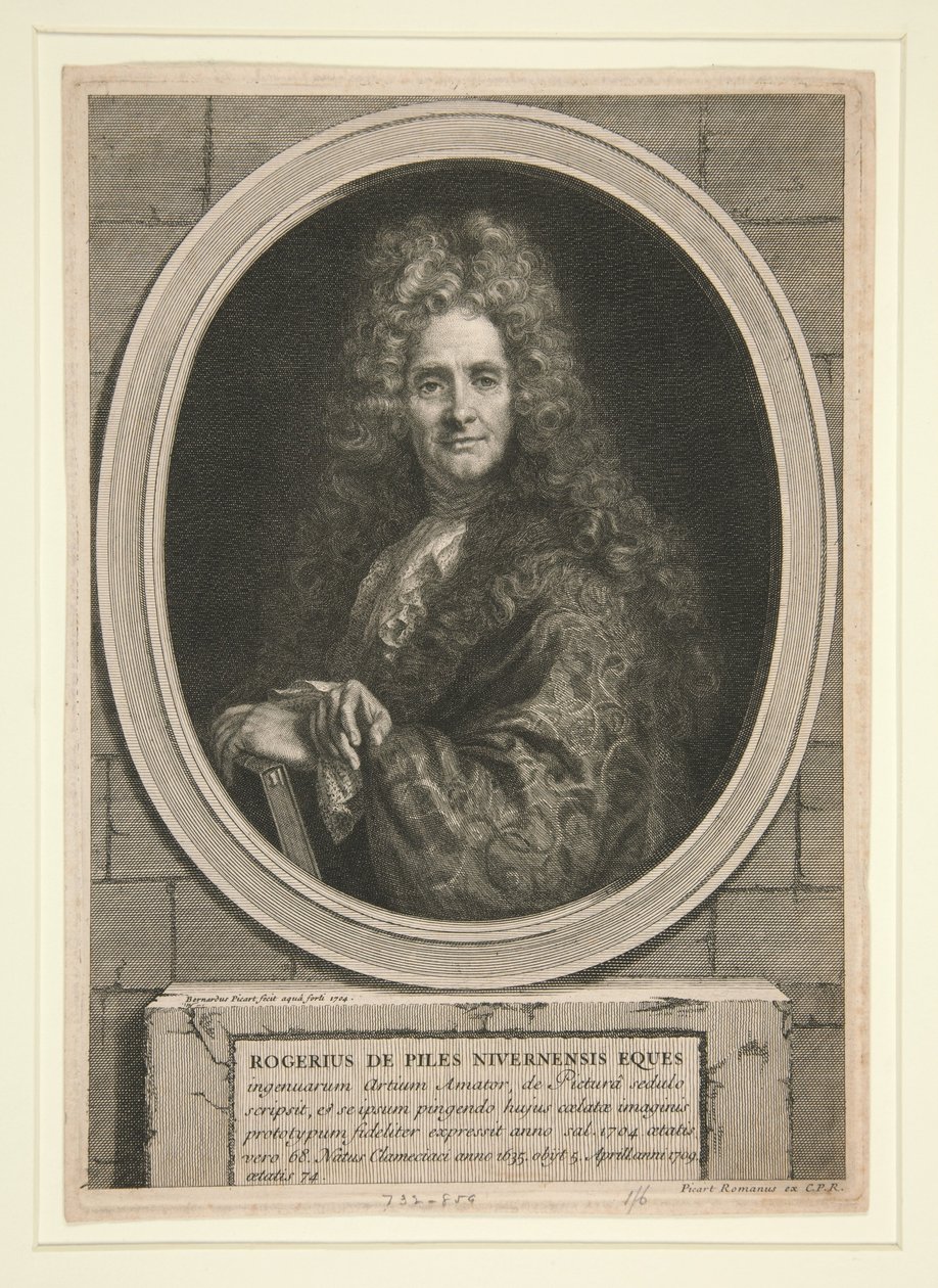 Zonder titel (Portret van Roger de Piles) door Bernard Picart