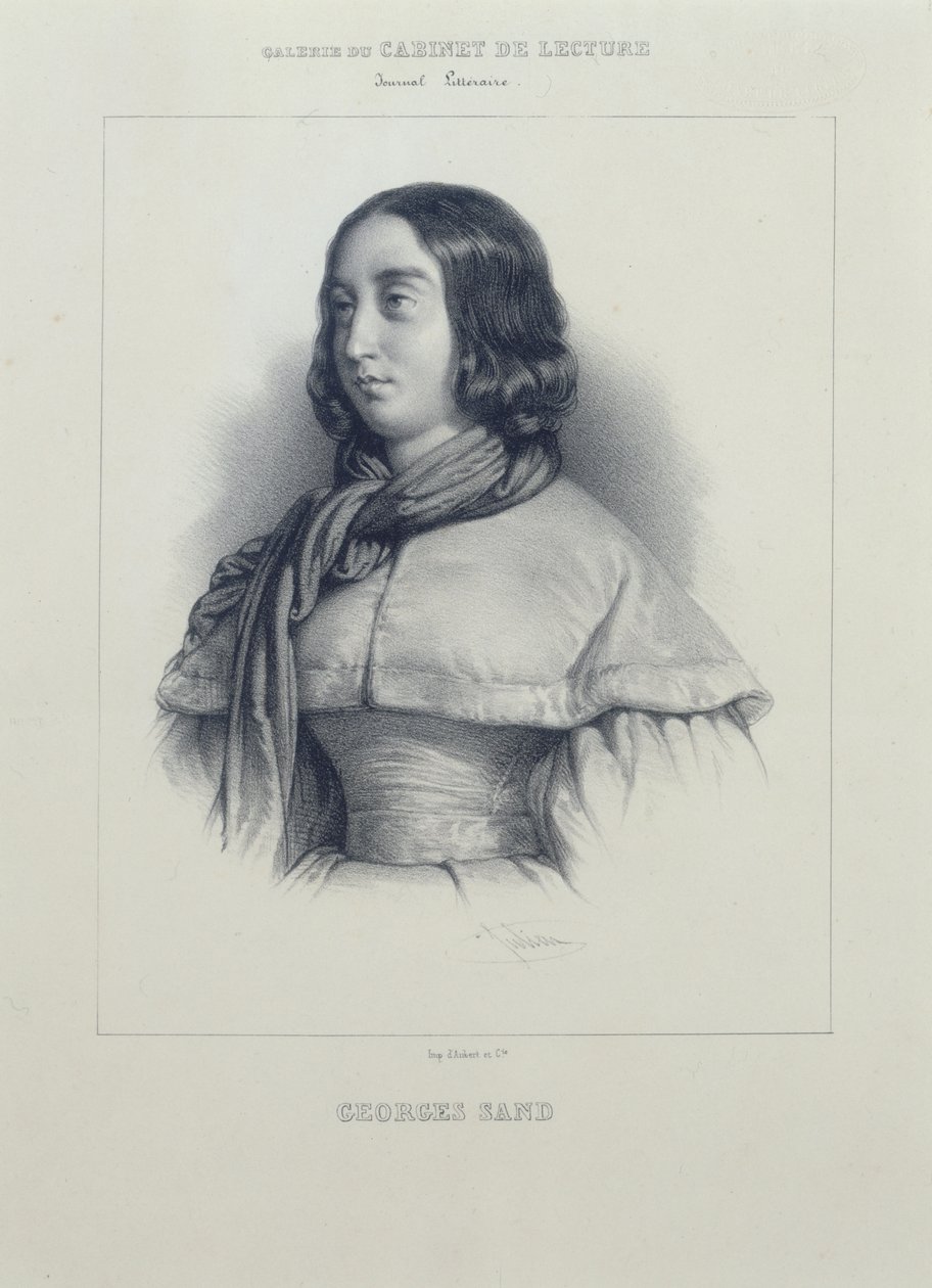 Portret van George Sand door Bernard Romain Julien