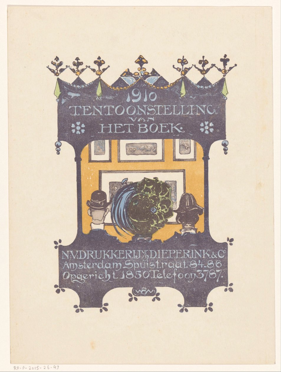 Advertentie van de Amsterdamse steen- en boekdrukkerij Dieperink & Co door Bernard Willem Wierink