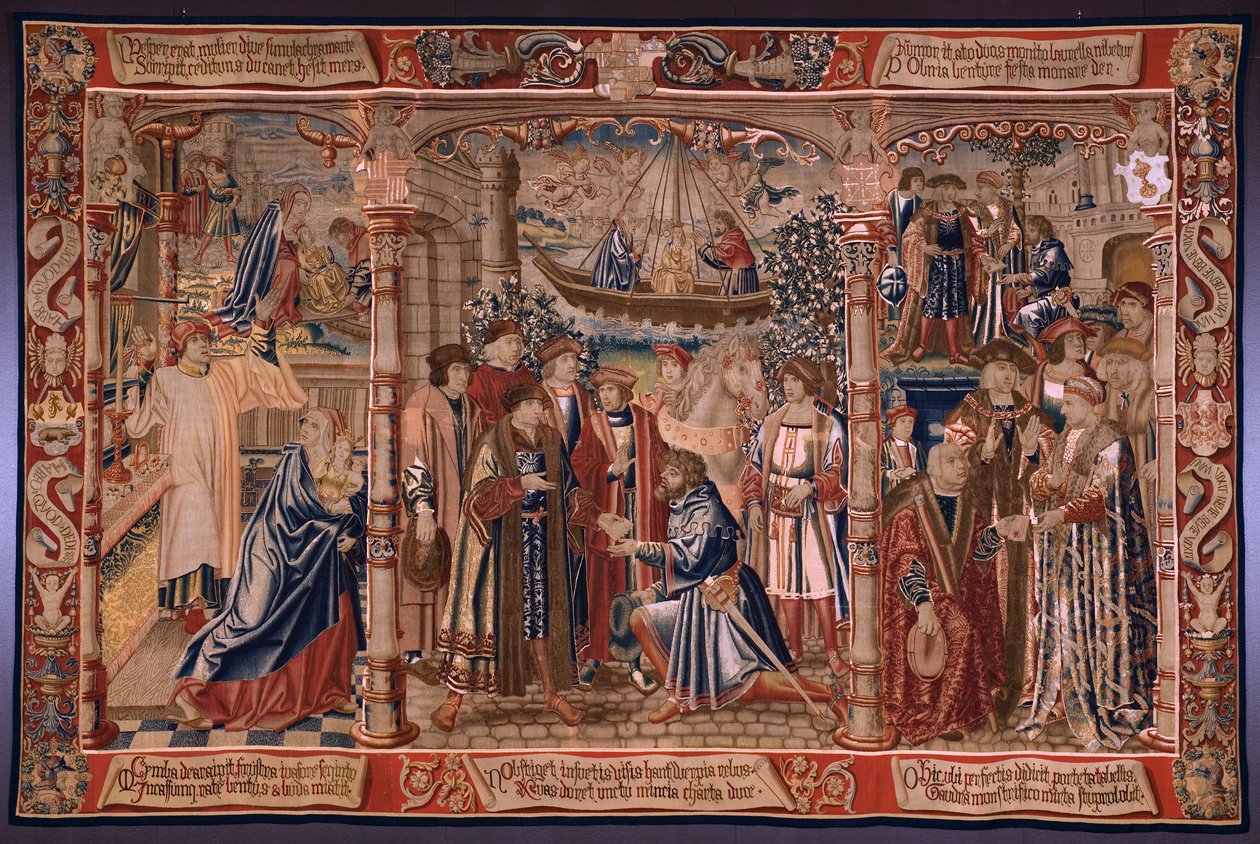De legende van Onze-Lieve-Vrouw van de Zavel. Het beeld van de Madonna komt naar de kerk van de Zavel (Het beeld van onze-Lieve-Vrouw wordt naar de kerk van de Zavel gebracht). door Bernard van Orley