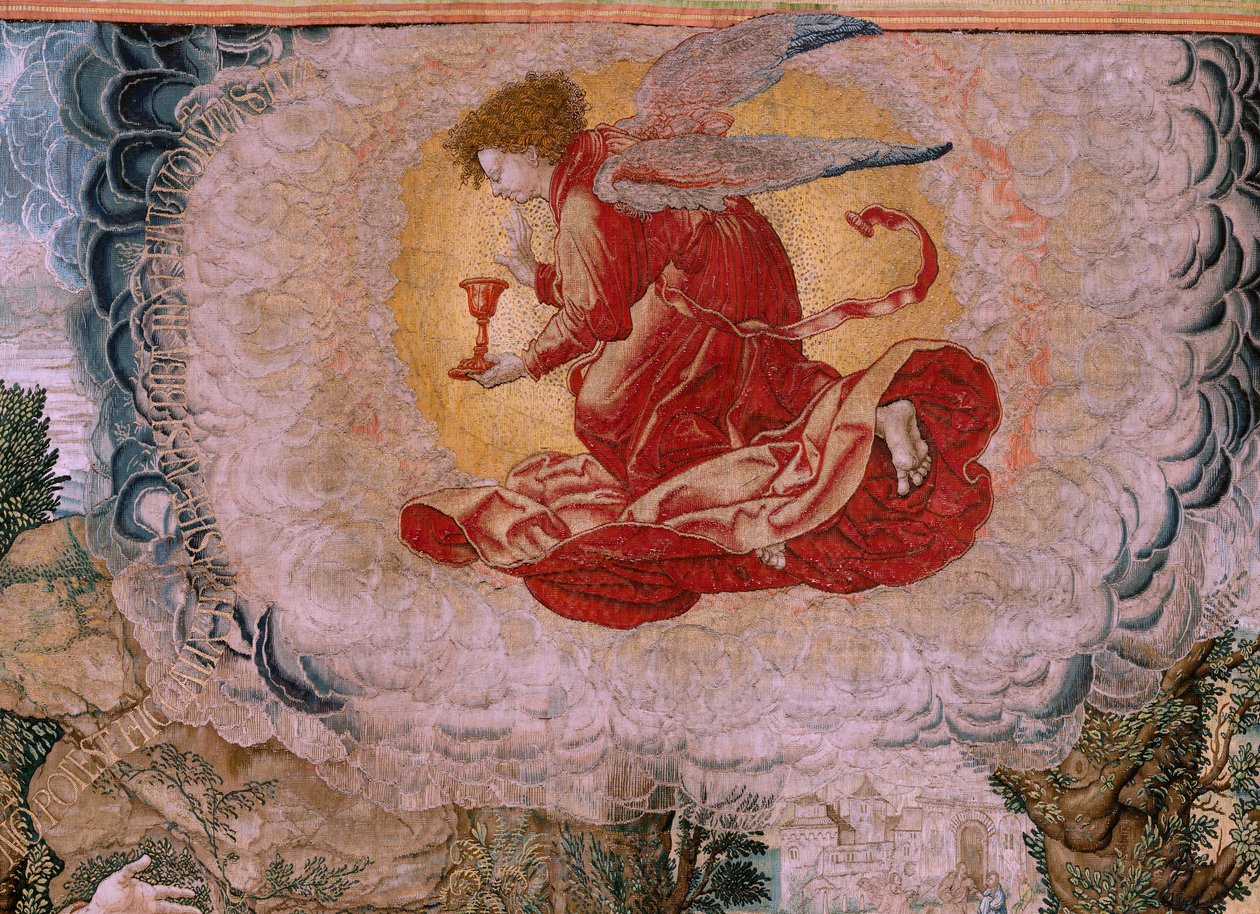 Vlaamse wandtapijt. Serie De Passie van Christus. Christus op de Olijfberg. Fabrikant Pieter de Pannemaeker, Brussel. Cartonist Barend van Orley. Ca 1518-1522. door Bernard van Orley