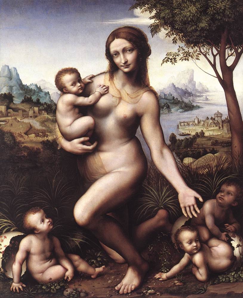 Leda met hun kinderen door Bernardino Marchiselli