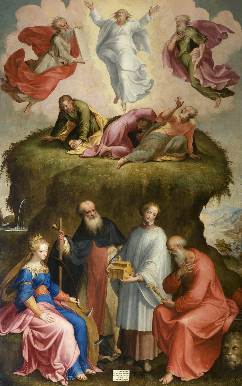 Transfiguratie en Heiligen, 1565 door Bernardino Campi