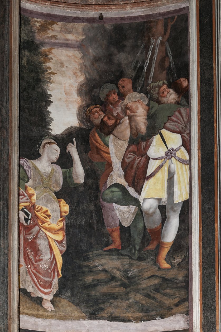 Detail van de Martelaarschap van Sint-Catharina door Bernardino Lanino