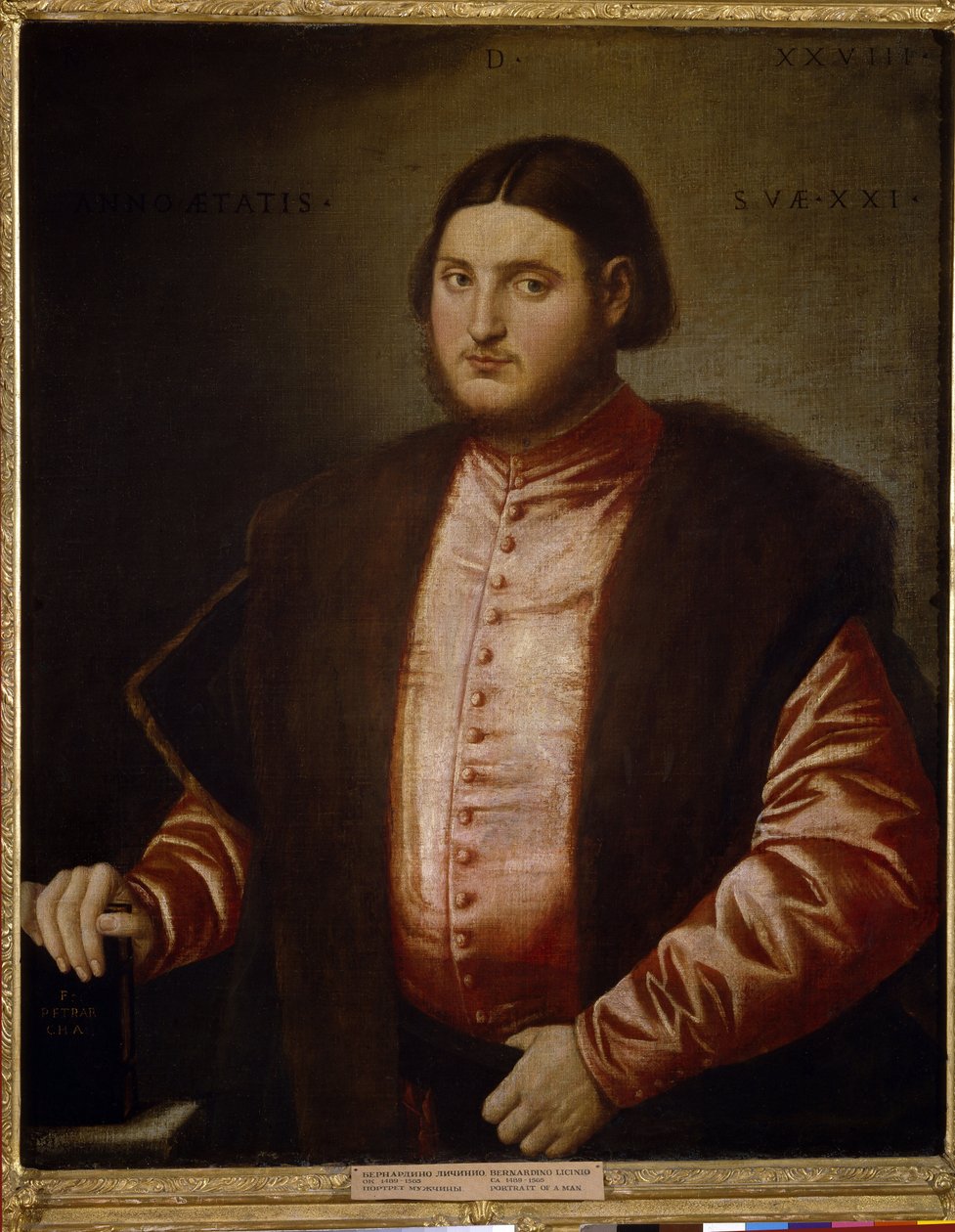 Portret van een man door Bernardino Licinio