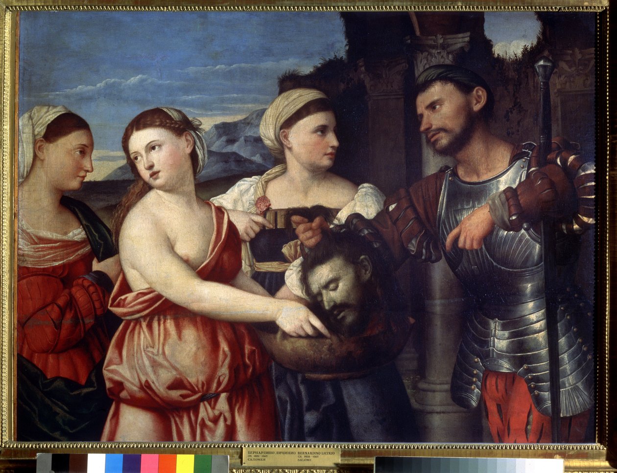 Salome. Salome met het hoofd van Johannes de Doper. door Bernardino Licinio