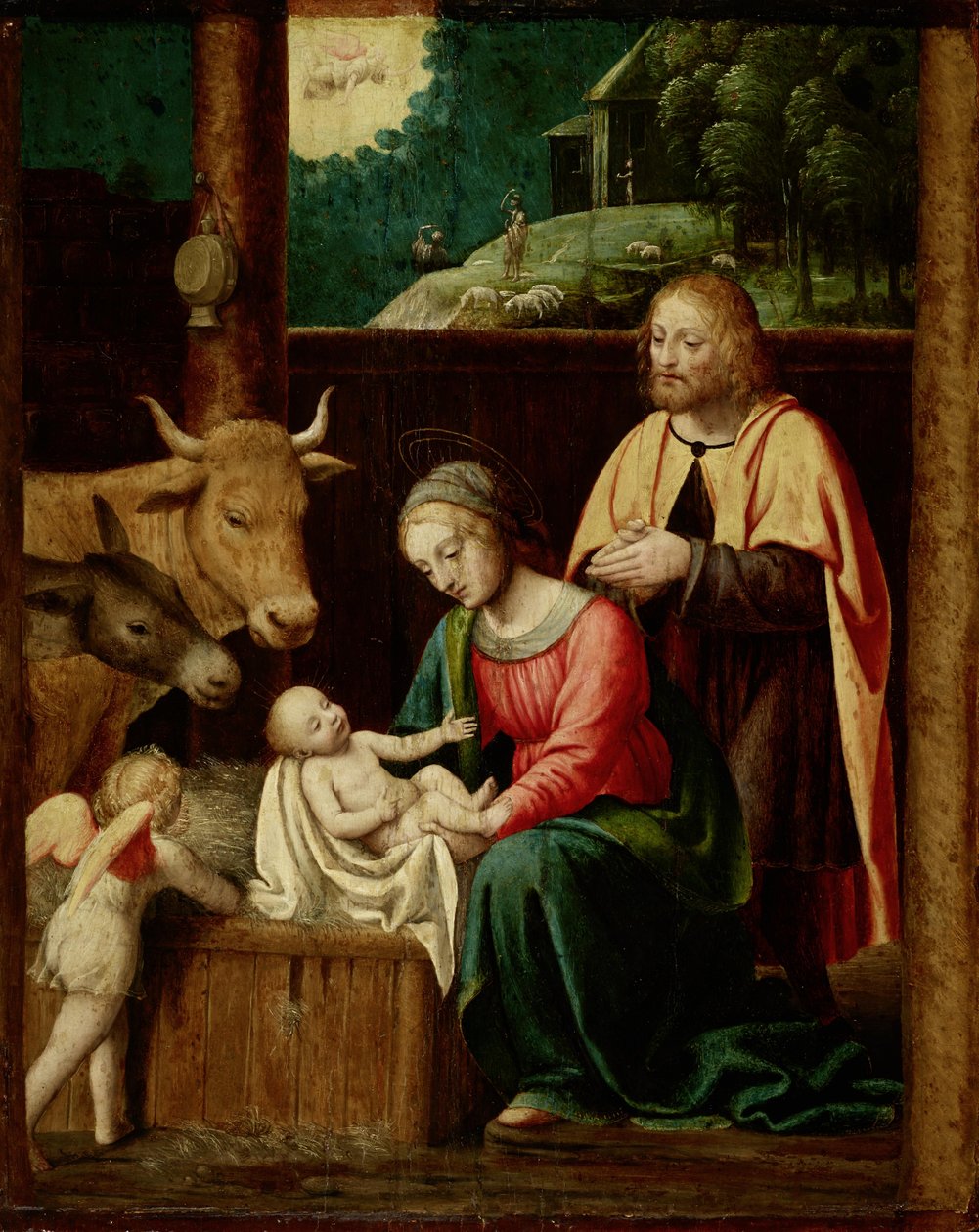 De geboorte van Christus door Bernardino Luini