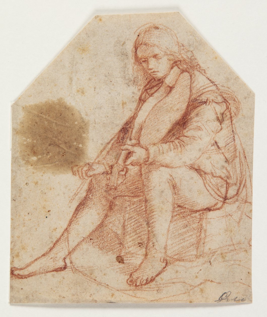 Zittende jongeling met viool door Bernardino Luini