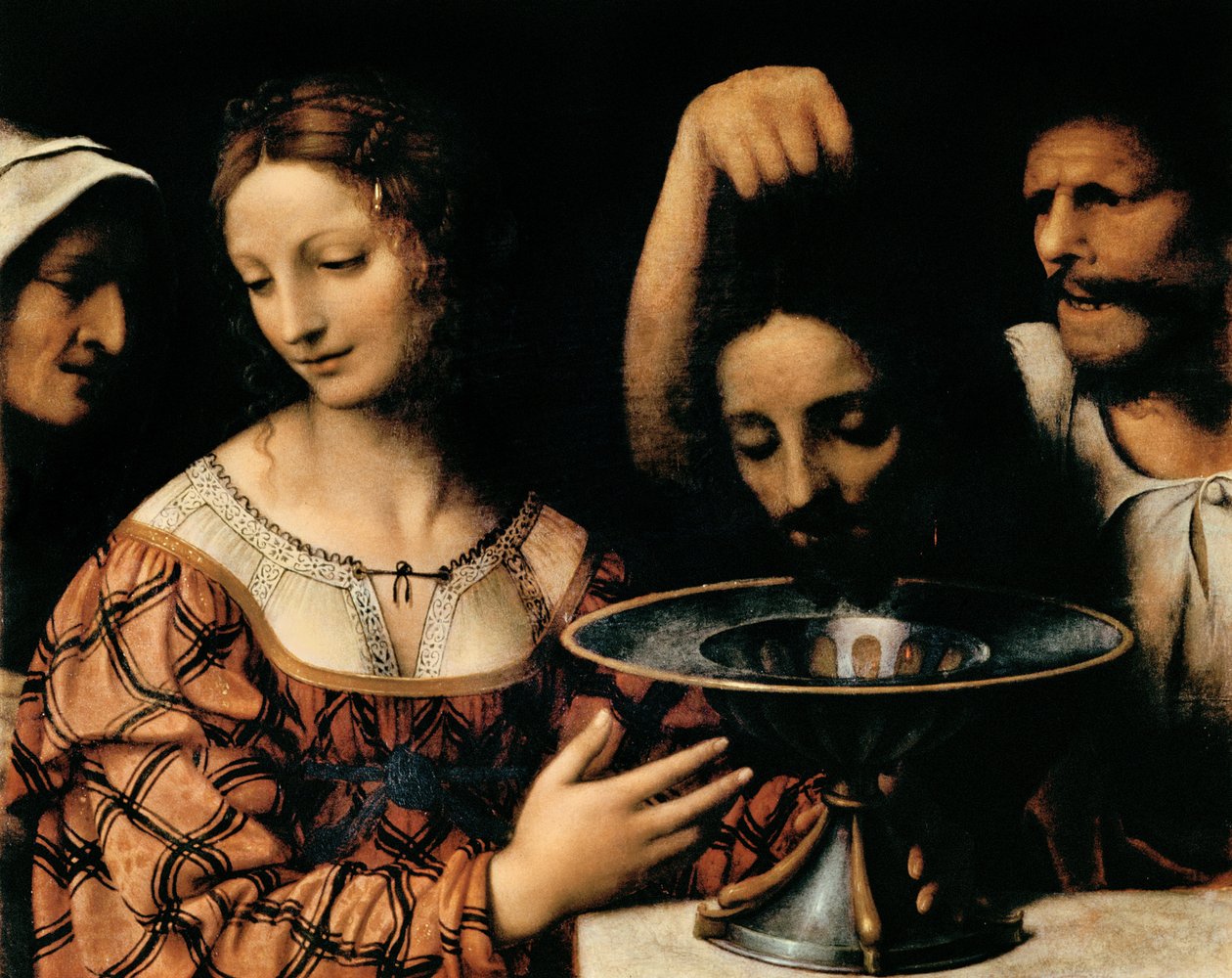 De Beul Presenteert het Hoofd van Johannes de Doper aan Herodes door Bernardino Luini