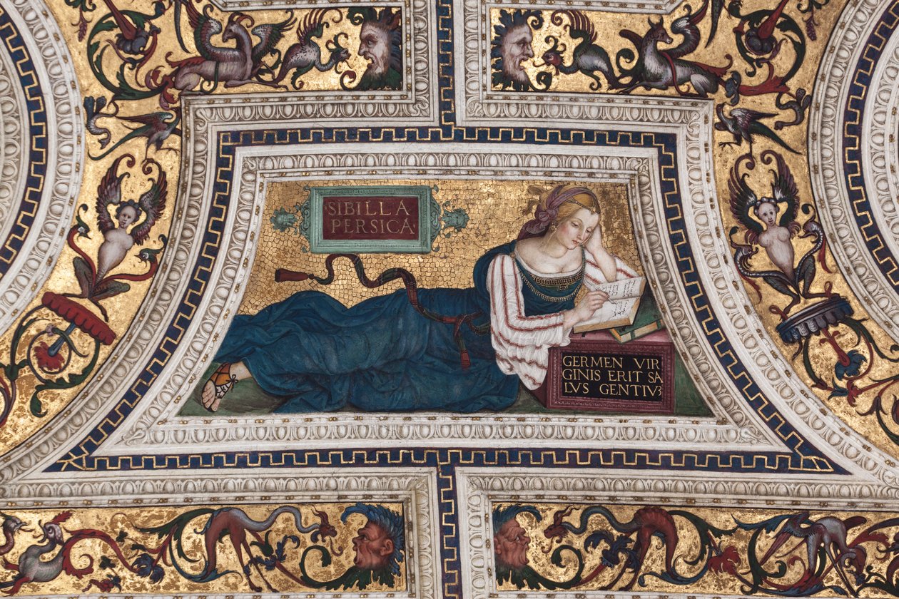 Perzische Sibylle, detail van De Sibyllen (fresco) door Bernardino di Betto Pinturicchio