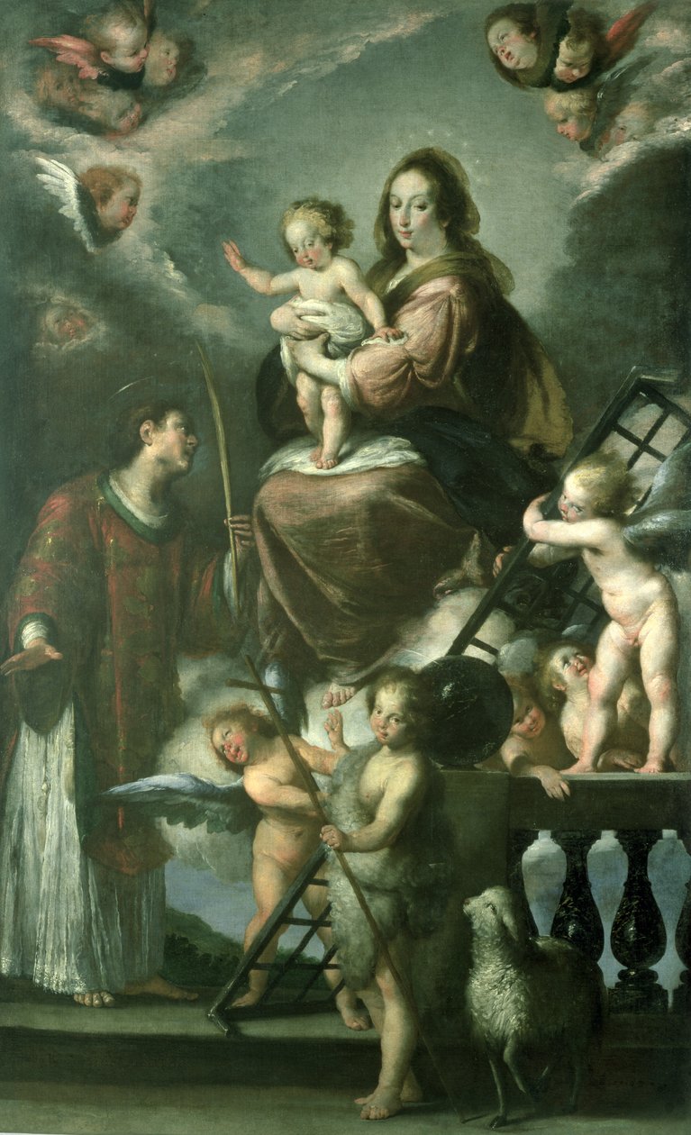 Madonna en Kind met de Jonge St. Johannes de Doper en St. Laurentius en ...