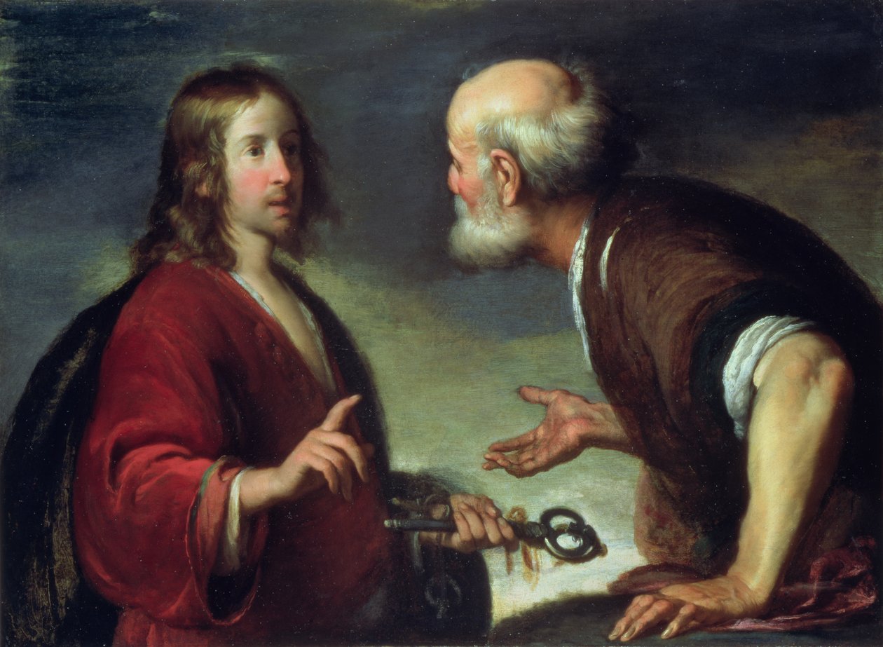 De overhandiging van de sleutels aan St. Peter door Bernardo Strozzi