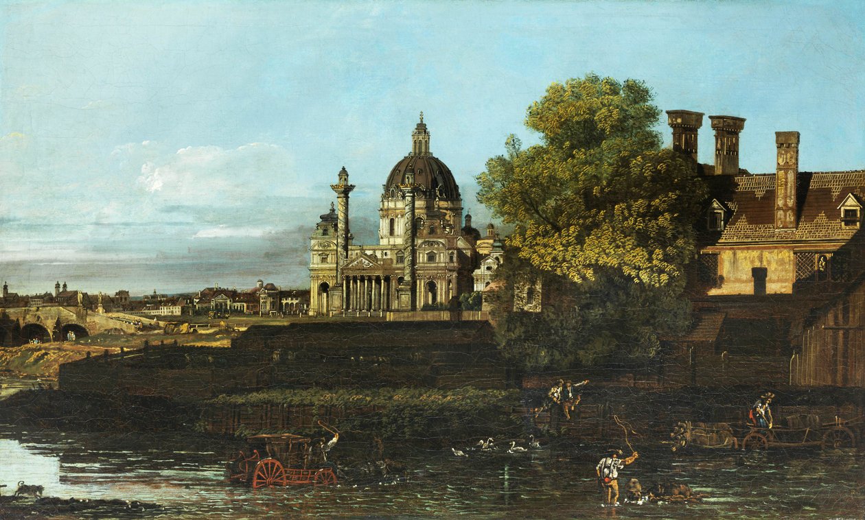 Bernardo Bellotto Wenen Karlskirche door Bernardo Bellotto