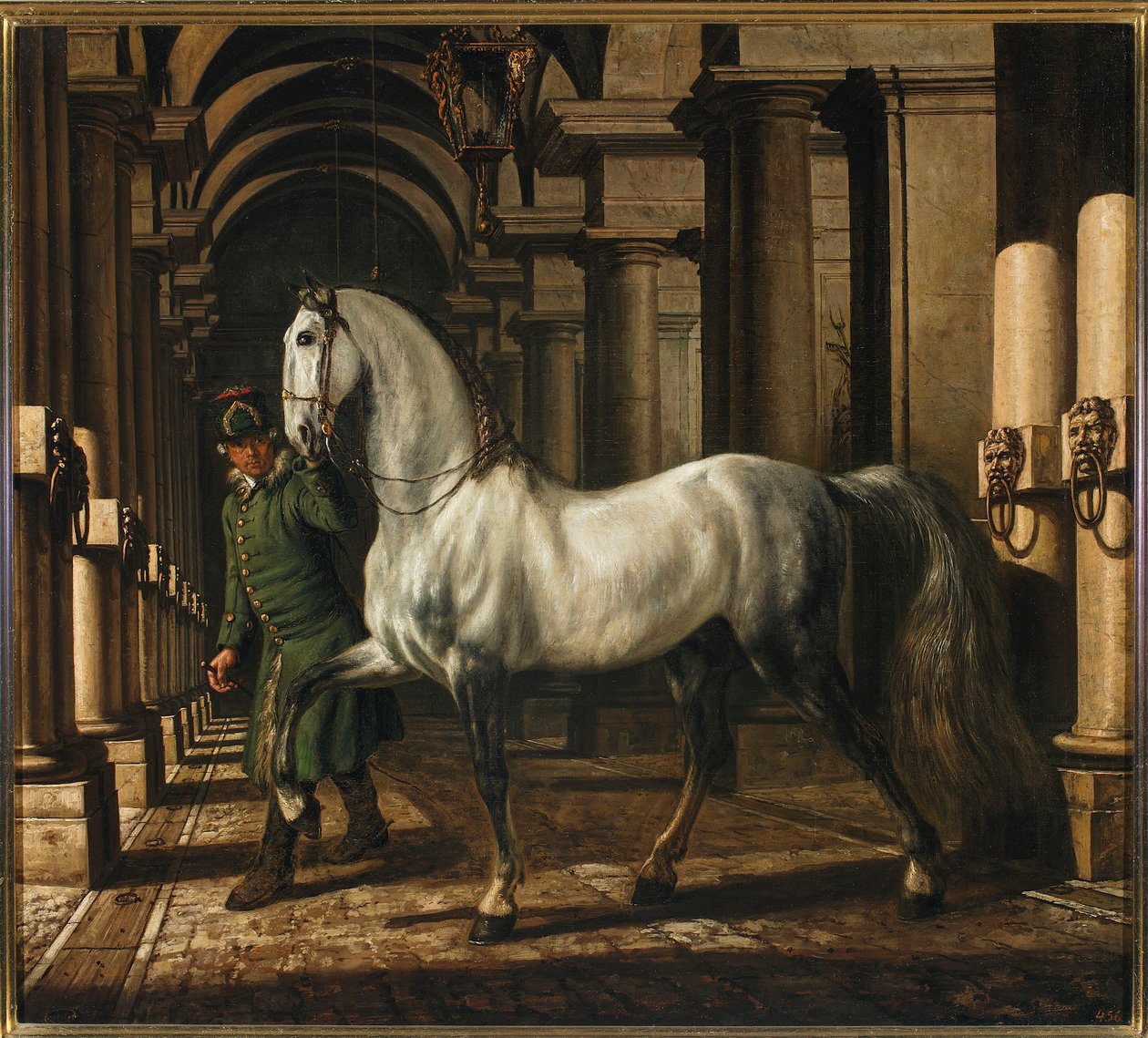 Staljongen die een paard leidt door Bernardo Bellotto