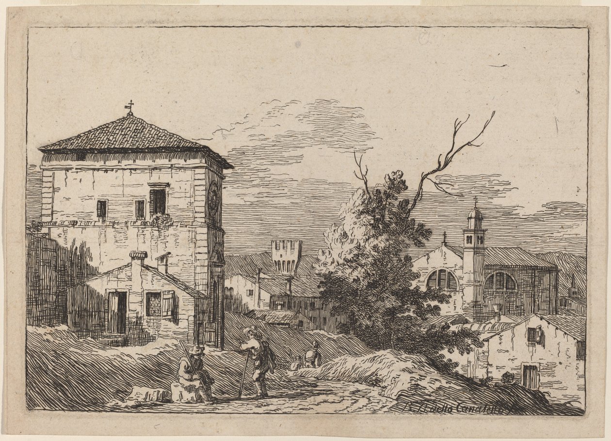Landschap met een dode boom door Bernardo Bellotto