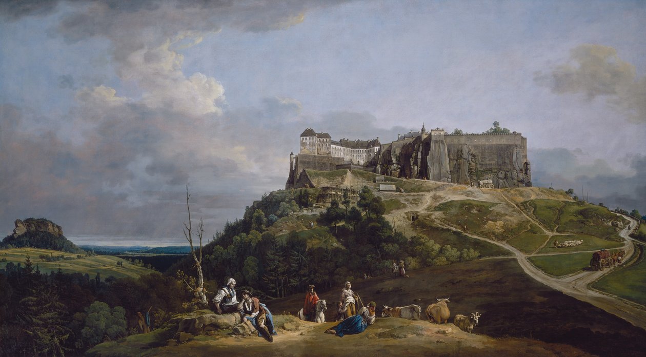 De vesting van Königstein door Bernardo Bellotto