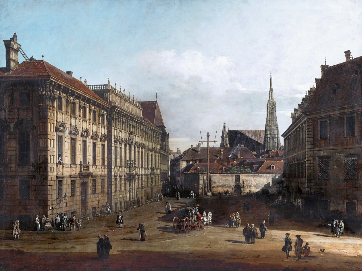 De Lobkowitzplatz in Wenen door Bernardo Bellotto