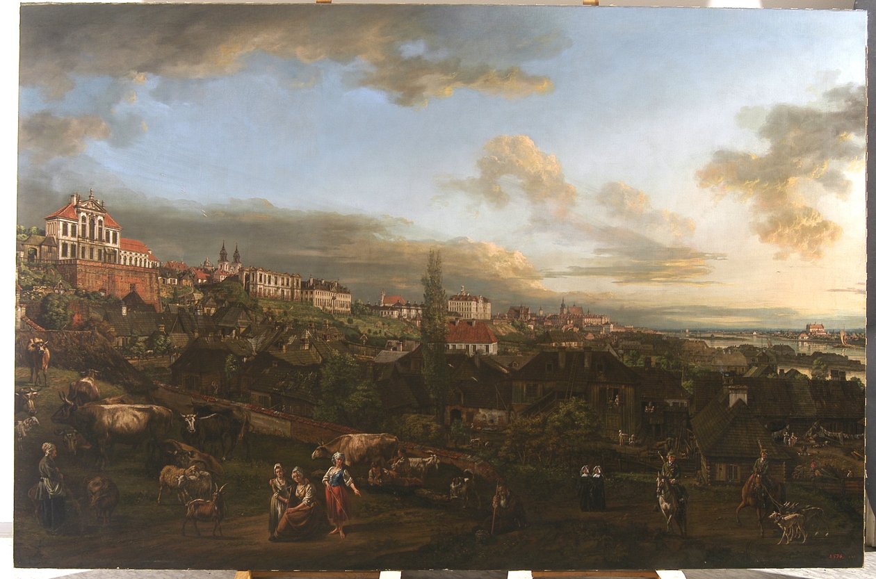 Uitzicht op Warschau met het Ordynacki-paleis door Bernardo Bellotto
