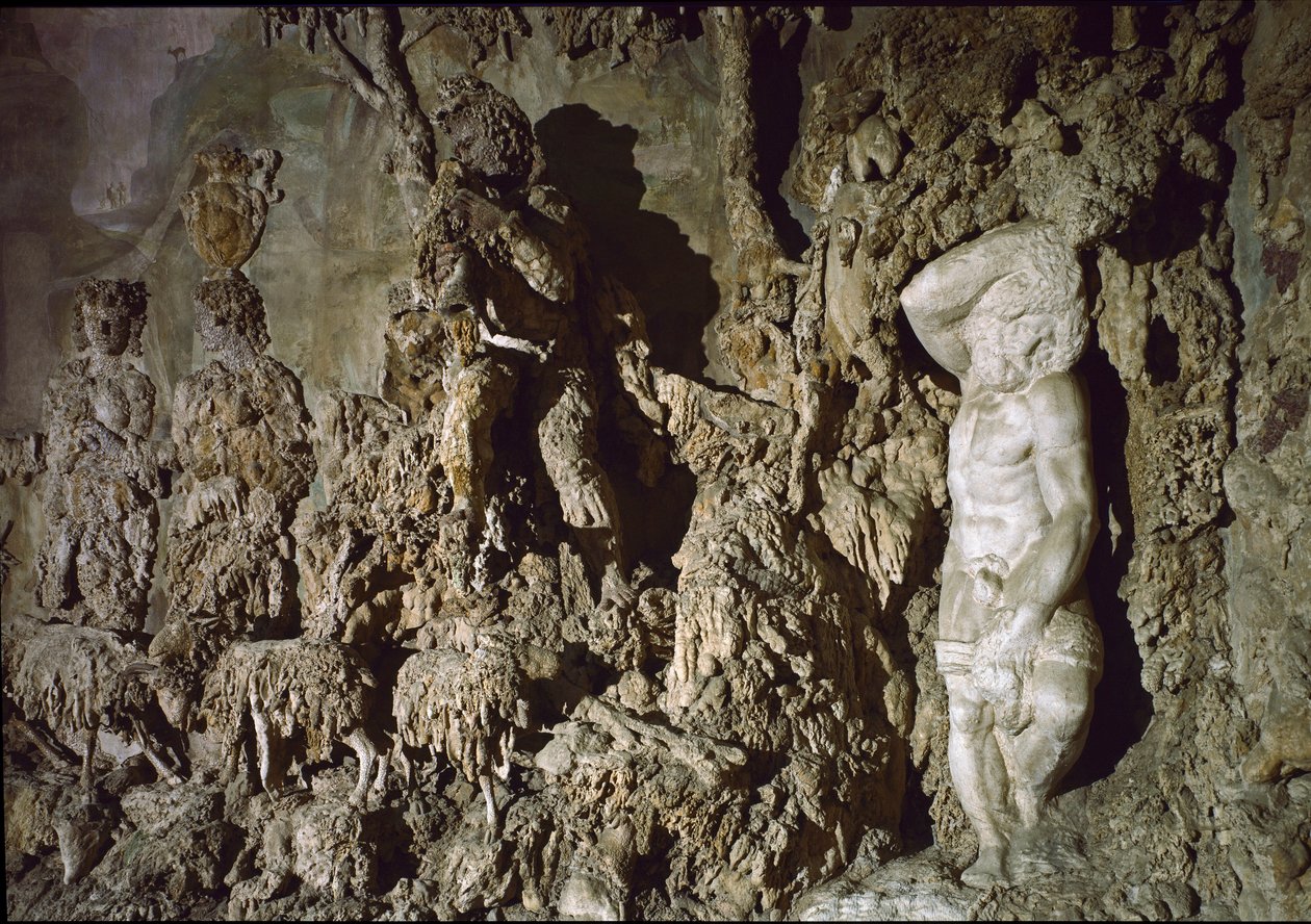 Interieur van de grot van Boboli (detail) door Bernardo Buontalenti