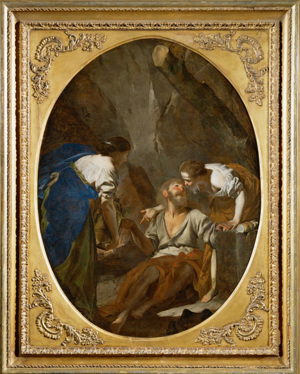 Loth et ses filles - Loth en zijn dochters ... door Bernardo Cavallino