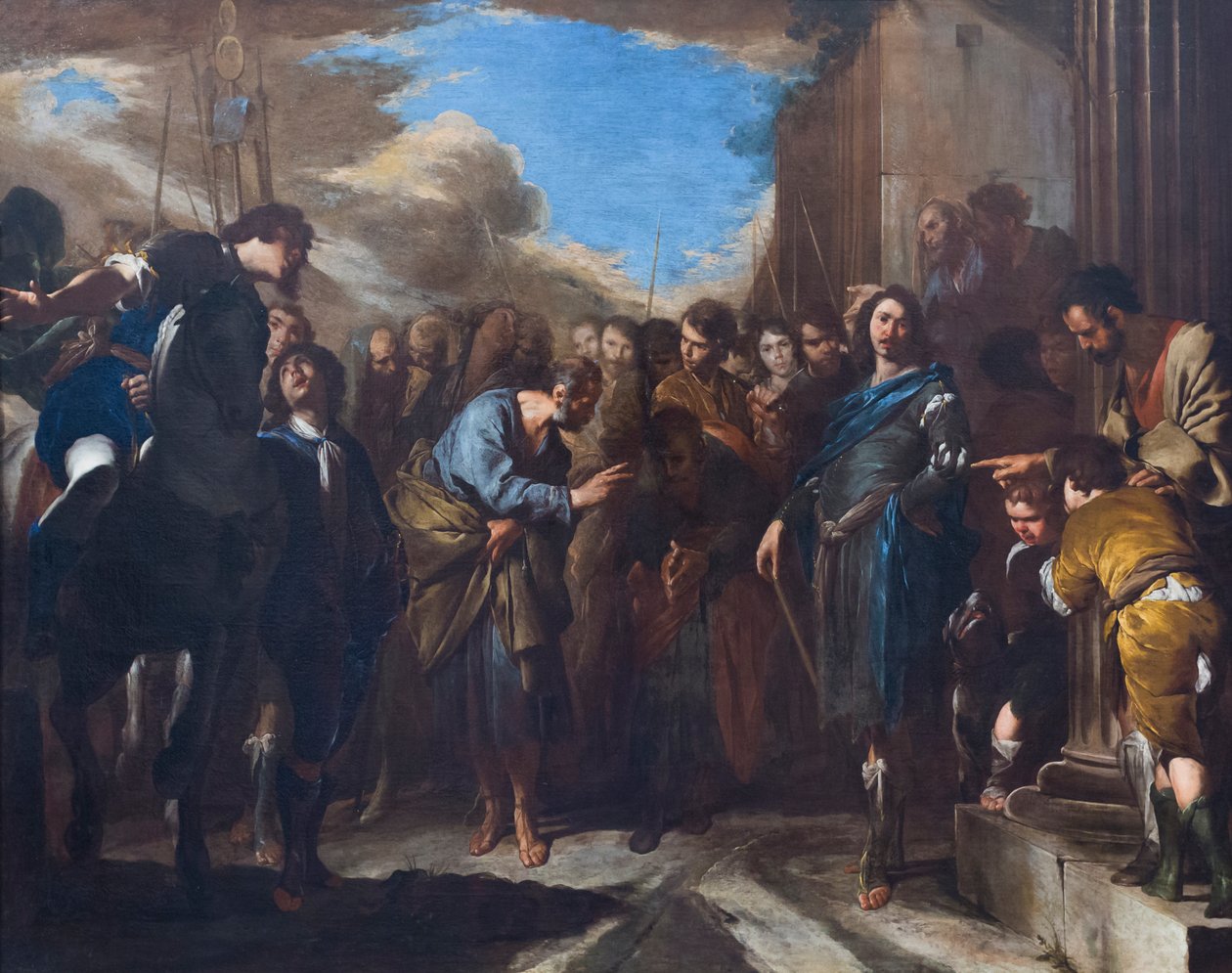 Het afscheid van Sint Pieter en Sint Paulus door Bernardo Cavallino