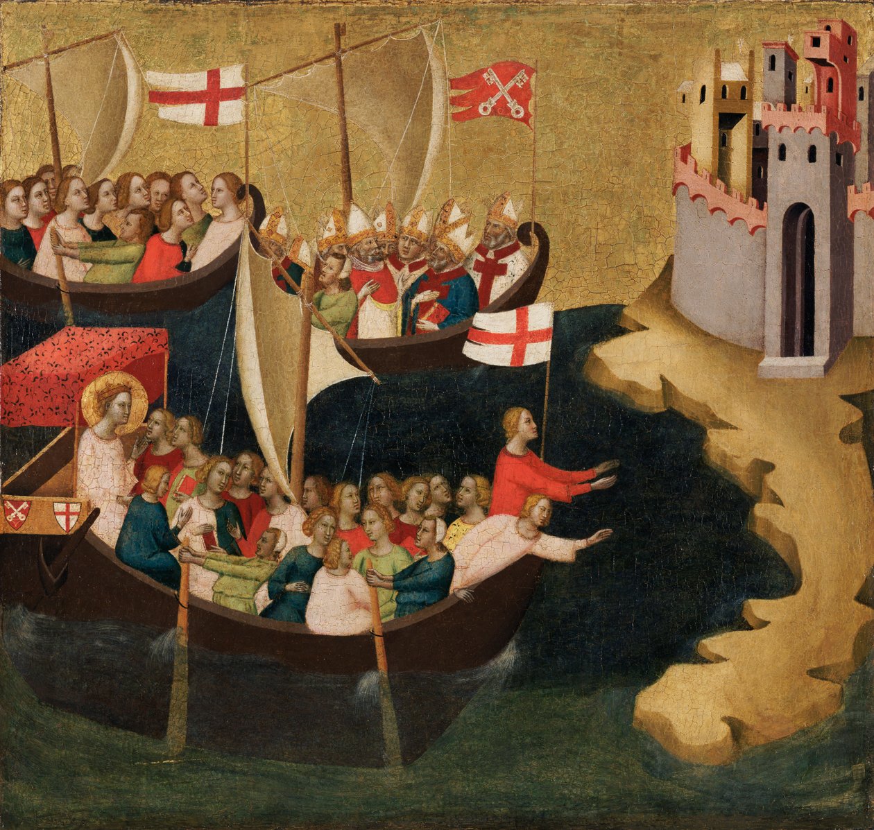 Aankomst van Sint-Ursula in Keulen door Bernardo Daddi