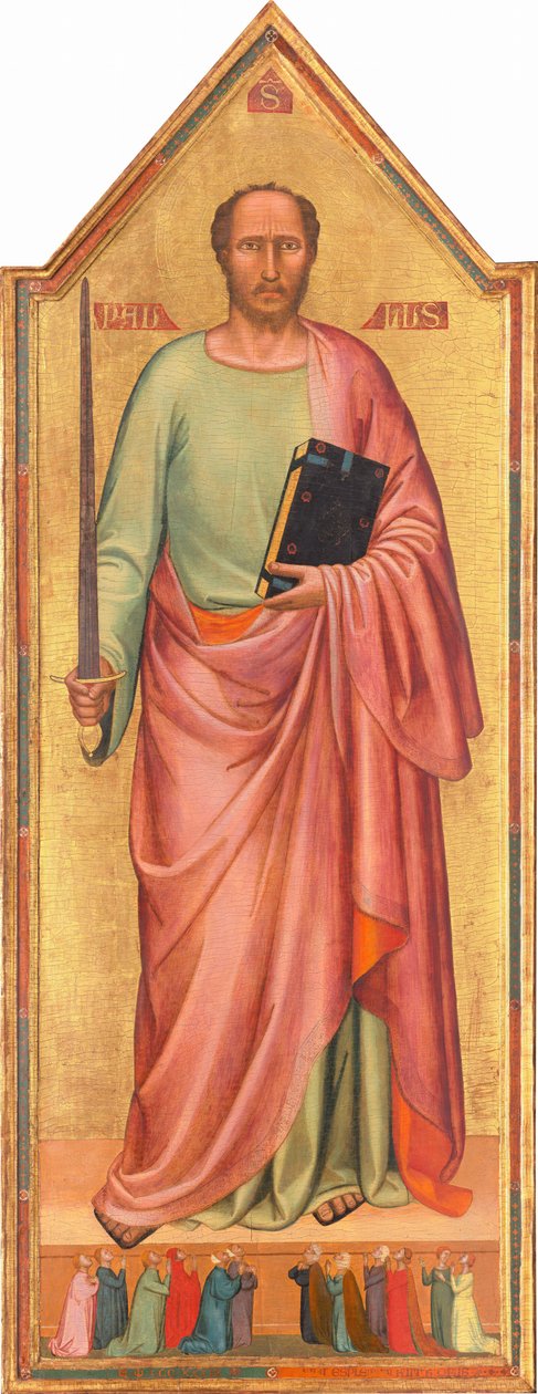 Sint Paulus en een groep aanbidders, 1333 door Bernardo Daddi