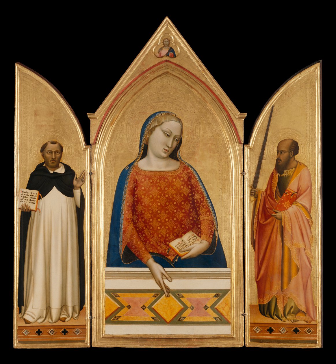 De Maagd Maria met de heiligen Thomas van Aquino en Paulus door Bernardo Daddi