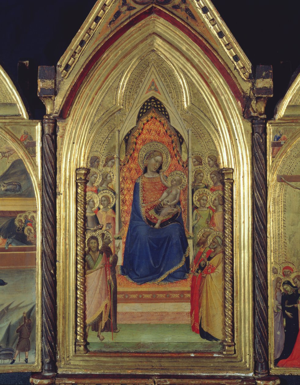 Drieluik van de Maagd en Kind op de Troon, 1338 door Bernardo Daddi
