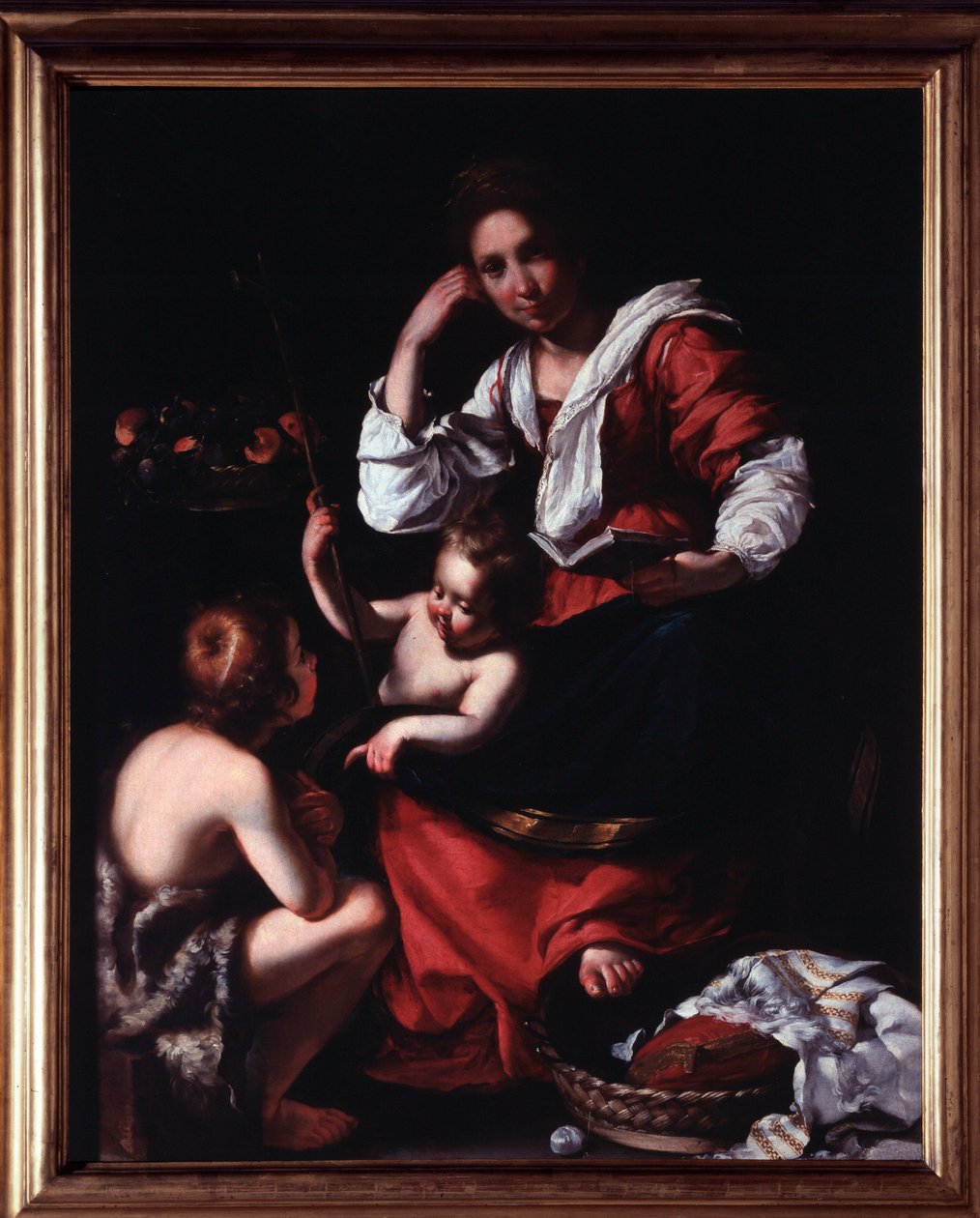 Voorstelling van de Heilige Familie met Sint Johannes de Doper (kind) door Bernardo Strozzi