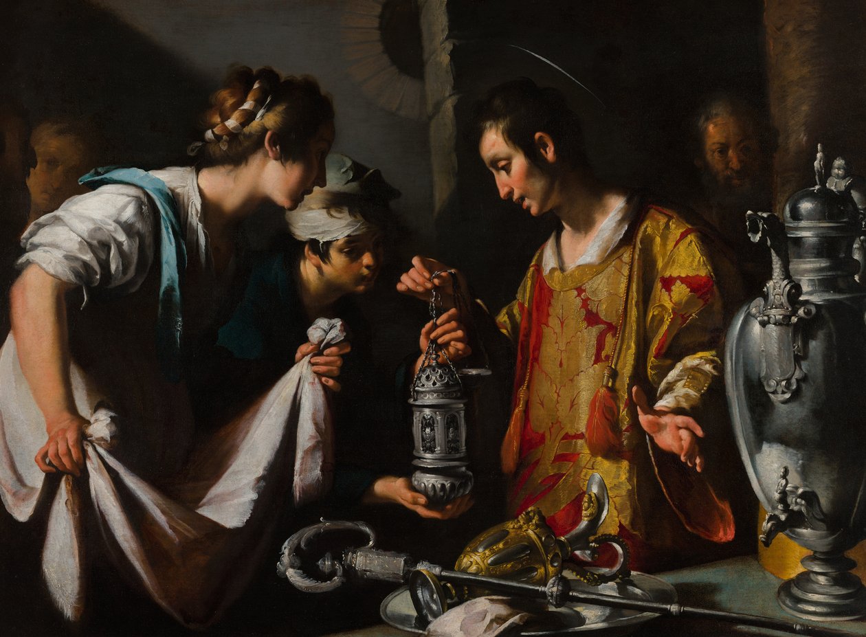 Sint-Laurentius verdeelt de rijkdommen van de Kerk door Bernardo Strozzi