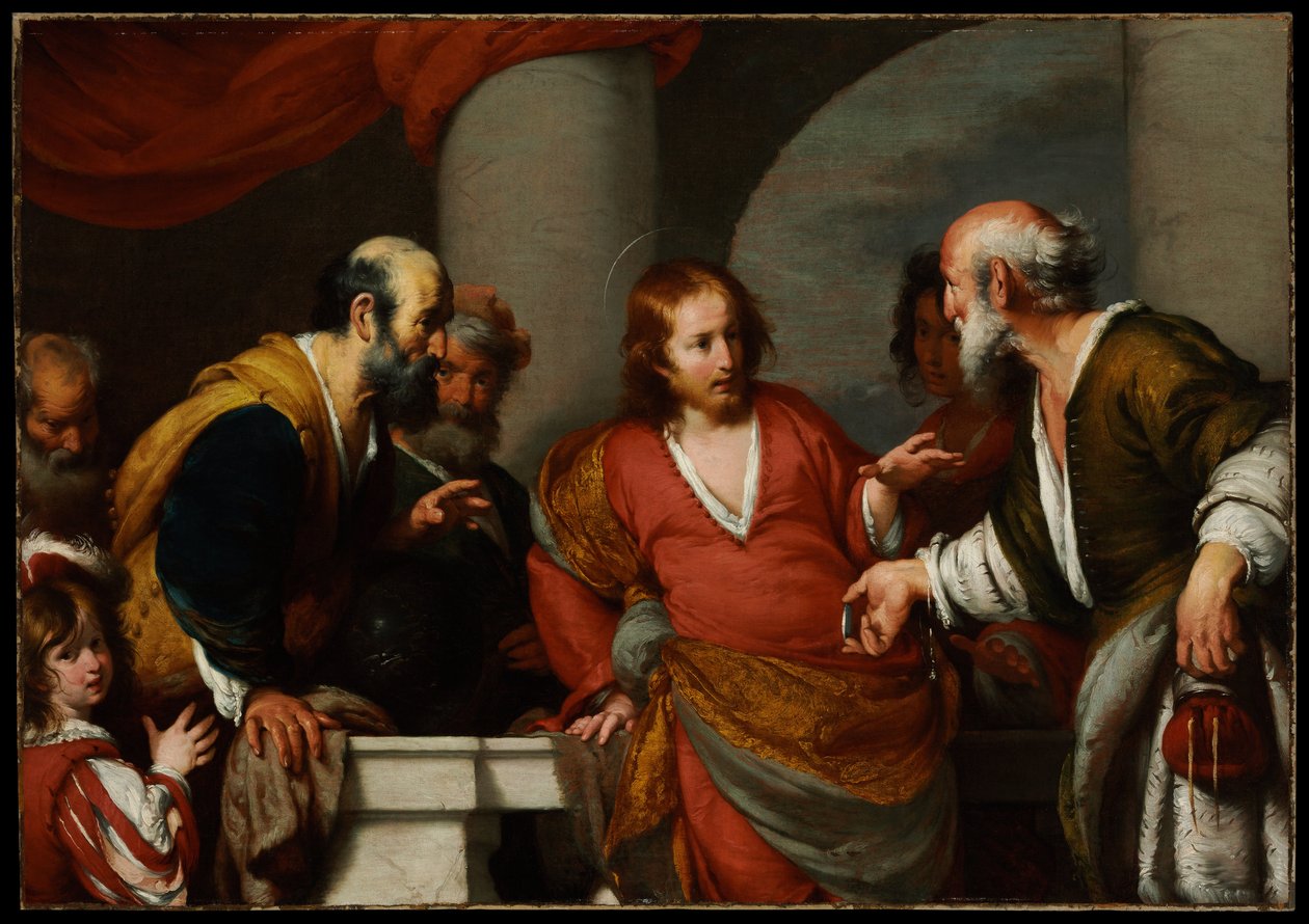 De belastingpenning door Bernardo Strozzi