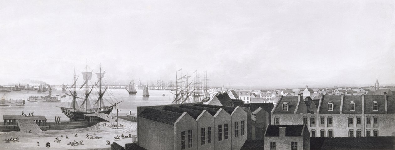 Uitzicht op New Orleans vanaf de Lower Cotton Press, 1860 door Bernhard J. Dondorf