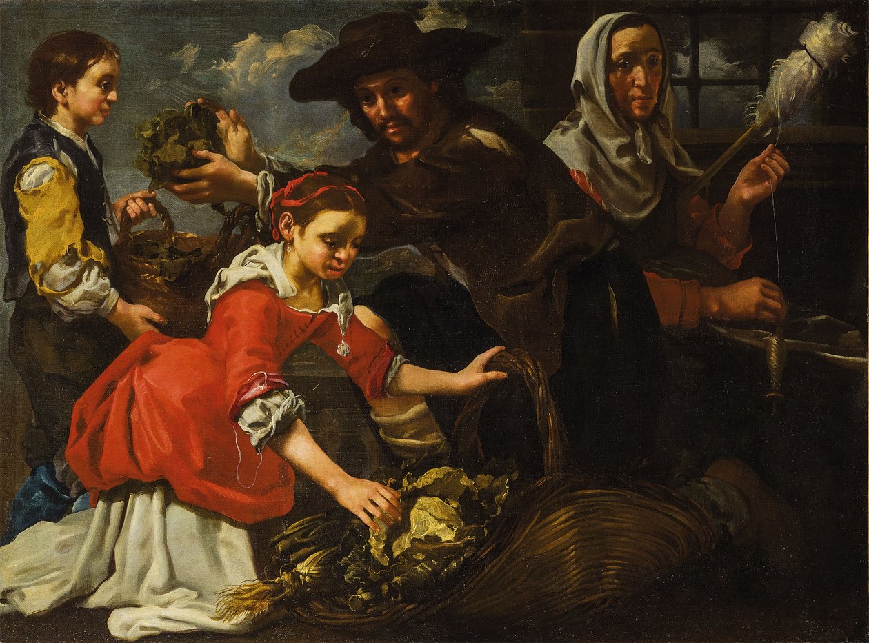 Spinner en kruidenverzamelaar (Allegorie van de Aarde) door Bernhard Keil