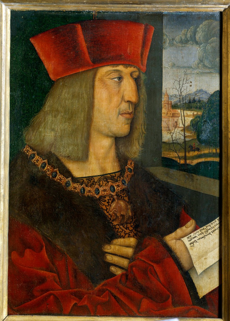 Portret van Keizer Maximiliaan I door Bernhard Strigel