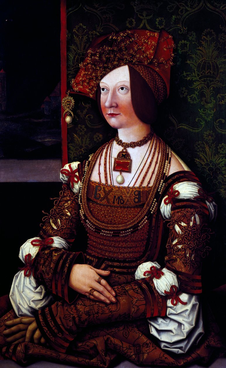 Portret van keizerin Bianca Maria Sforza door Bernhard Strigel