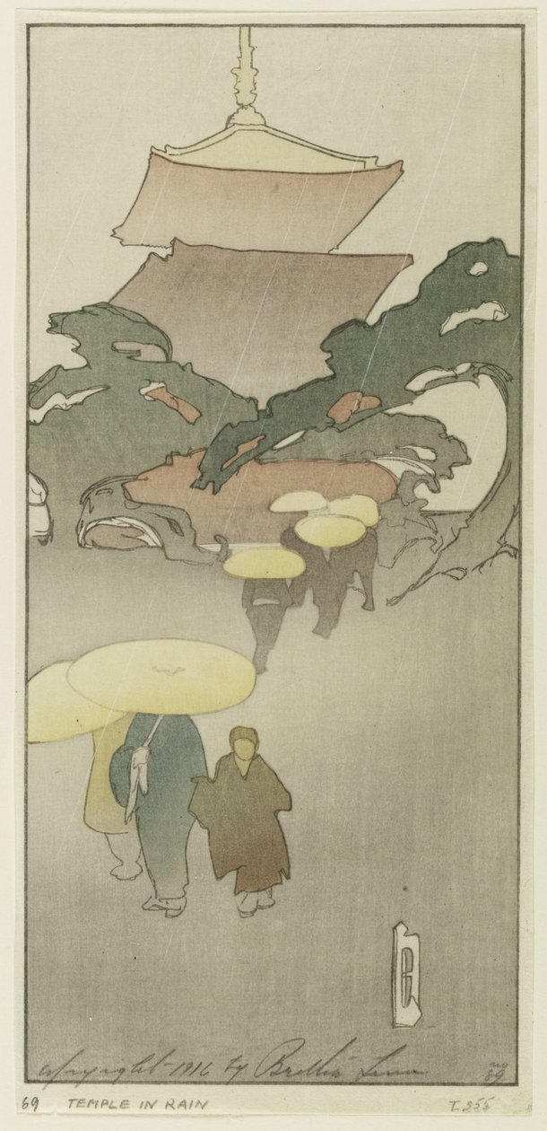 Tempel in de regen door Bertha Boynton Lum