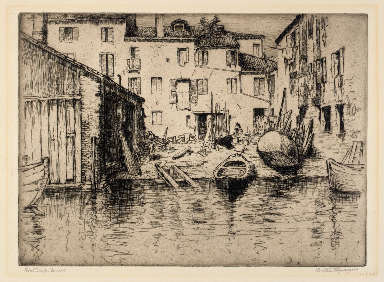 Bootwinkel, Venetië door Bertha E. Jaques