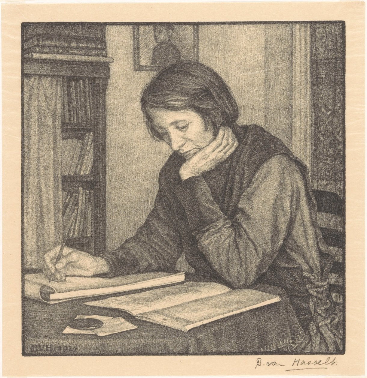 Portret van Sanne Bruinier door Bertha van Hasselt (signed by artist)