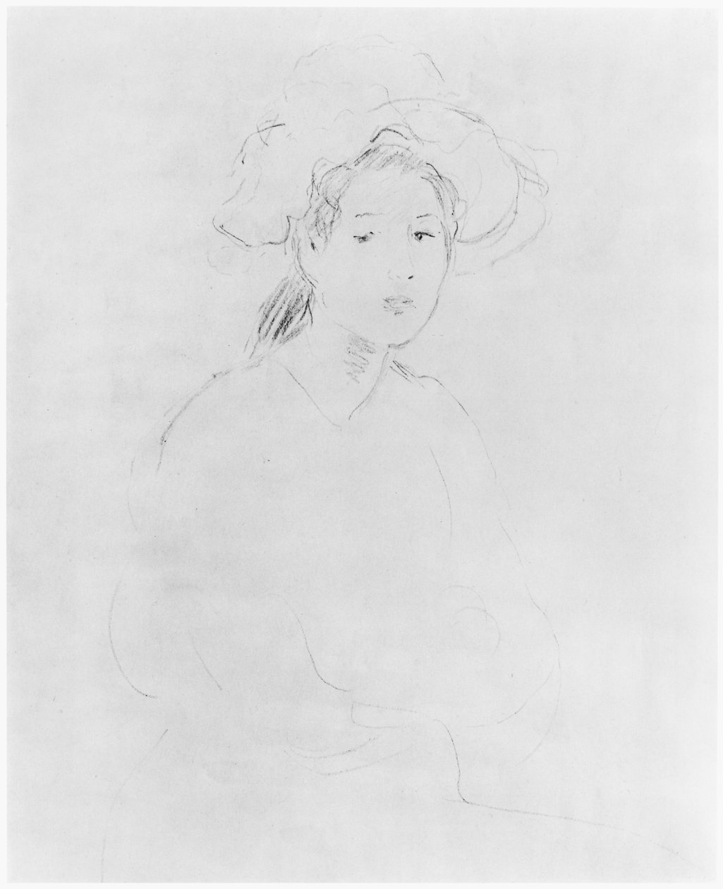 Hoofd van een vrouw (Verso) 1893 door Berthe Morisot
